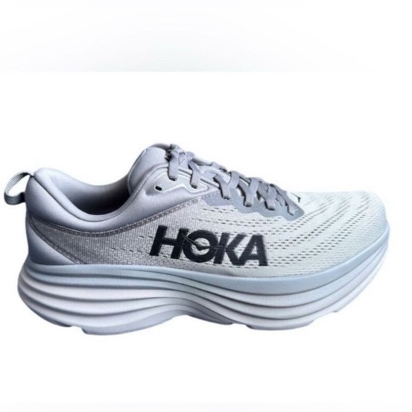 Hoka One One Men’s Bondi 8 in Light Gray Size 10 Athletic Sneakers - Picture 1 of 11